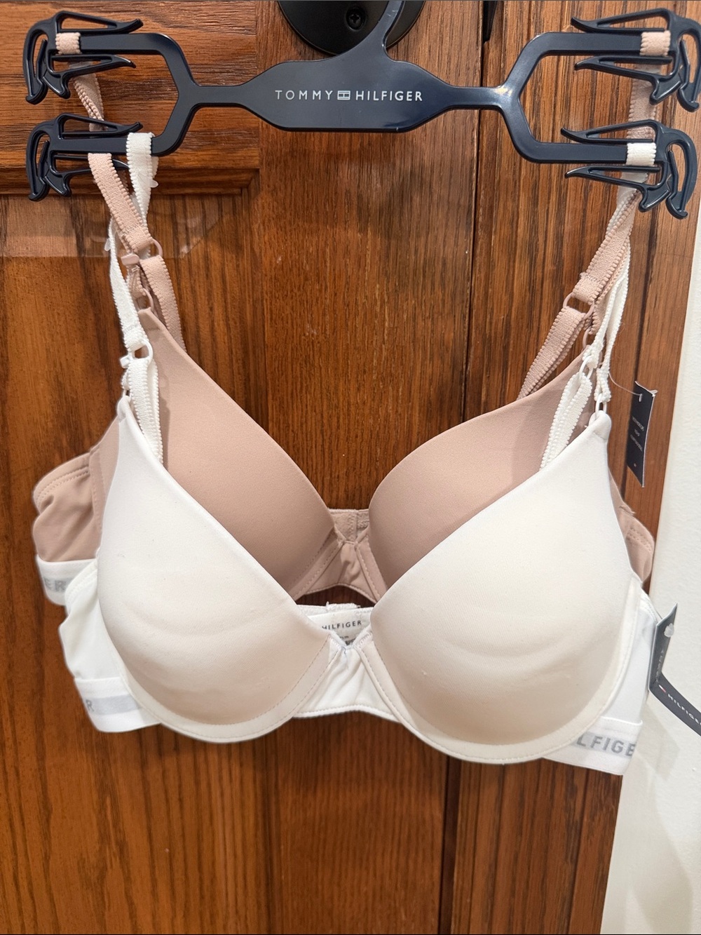 Tommy Hilfiger Nude and White Lightly Padded T-Shirt Bras - 2-Pack